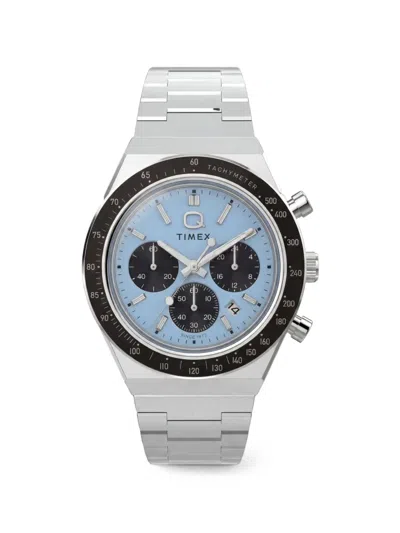 Timex Q Chronograph 40mm Watch In Metallic