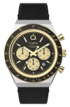 Timex Men's Analog Black Leather Strap Watch, 40mm In Black