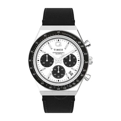 Timex Q Chronograph Quartz White Dial Men's Watch Tw2w53400 In Black