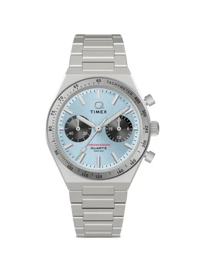Timex Q Continental Chronograph 36mm Watch In Metallic