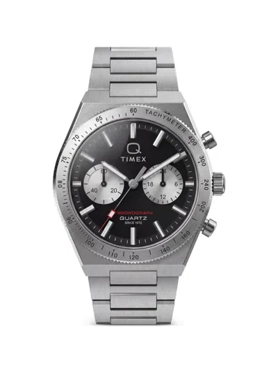Timex Q Continental Chronograph 36mm Watch In Metallic