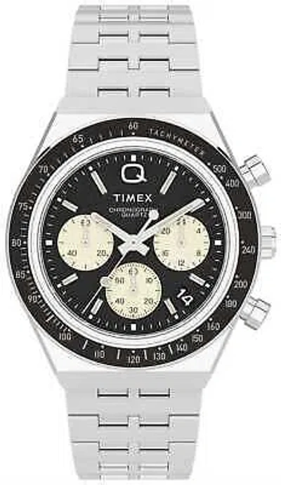 Pre-owned Timex Q Diver Inspired Chrono (40mm) Black Dial / Stainless Steel Tw2v42600