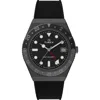 Timex ® Q Gmt Synthetic Rubber Strap Watch, 38mm In Black