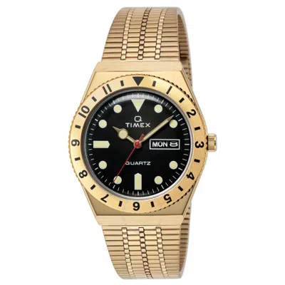 Timex Q Reissue Quartz Black Dial Men's Watch Tw2v18800 In Gold