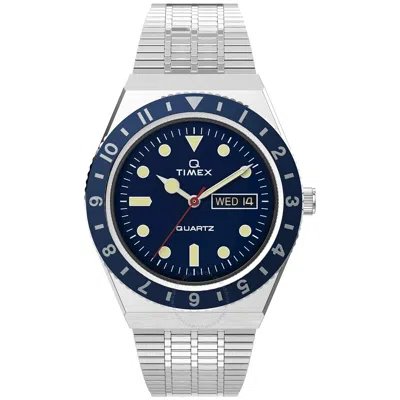 Timex Q Reissue Quartz Blue Dial Men's Watch Tw2u61900 In Blue/silver Tone