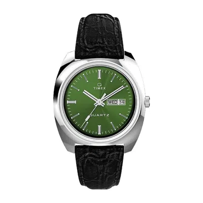 Timex Q  1978 Quartz Green Dial Men's Watch Tw2w44700 In Black