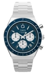 Timex Q  Chronograph Quartz Blue Dial Men's Watch Tw2w51600 In Stainless Steel