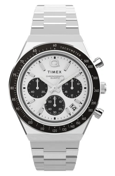 Timex ® Q  Chronograph Bracelet Watch, 40mm In Stainless Steel