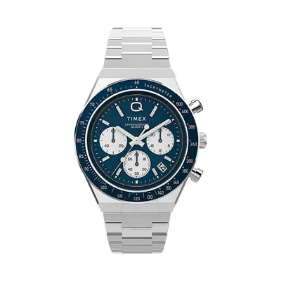 Timex Q  Chronograph Quartz Blue Dial Men's Watch Tw2w51600 In Metallic