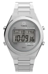 Timex ® Q  Continental Q80 Digital Bracelet Watch, 39mm In Silver