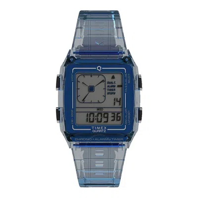 Timex Q  Lca Alarm Quartz Analog-digital Resin Unisex Watch Tw2w45100 In Blue