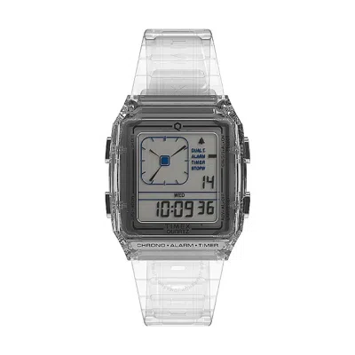 Timex Q  Lca Alarm Quartz Analog-digital Resin Unisex Watch Tw2w45200 In Metallic
