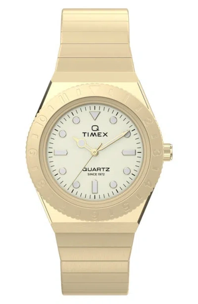Timex Q ® Mini 30mm Stainless Steel Expansion Band Watch In Gold