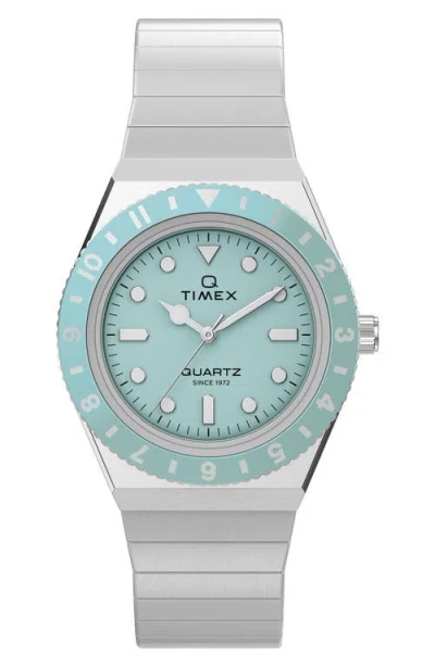 Timex Q ® Mini 30mm Stainless Steel Expansion Band Watch In Red