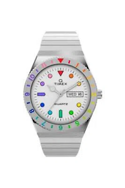 Pre-owned Timex Q  Rainbow 36mm Stainless Steel Expansion Band Watch Tw2v66000
