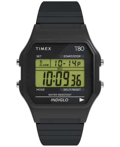 Timex Quartz Digital T80 Black Stainless Steel Watch 34mm