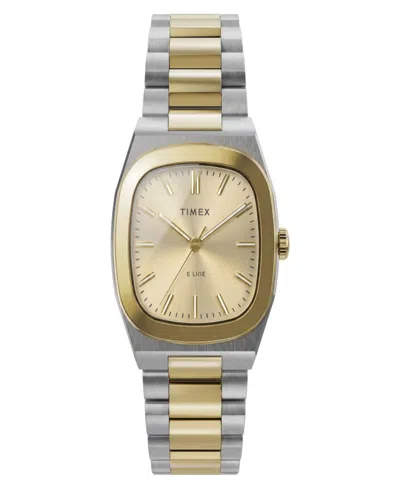 Timex Quartz E-line Two-tone Stainless Steel Watch 30 Mm In Metallic