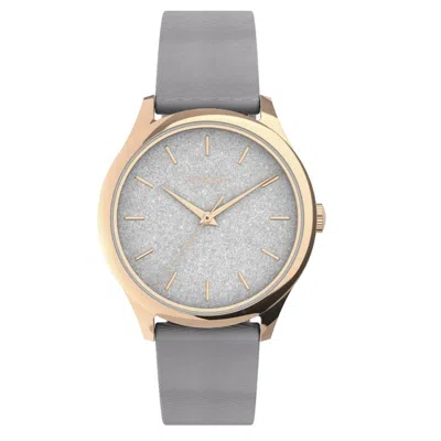 Timex Quartz Grey Glitter Dial Ladies Watch Tw2v01000 In Gray