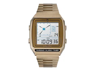 Pre-owned Timex Reissue Digital Lca Tw2u72500 Watch In Stainless Steel In Silver