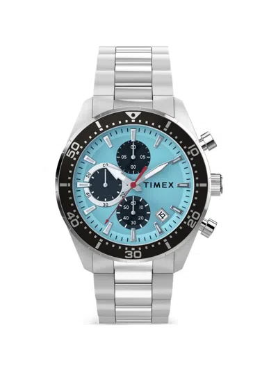 Timex Ridgefield Chronograph 42mm Watch In Blue