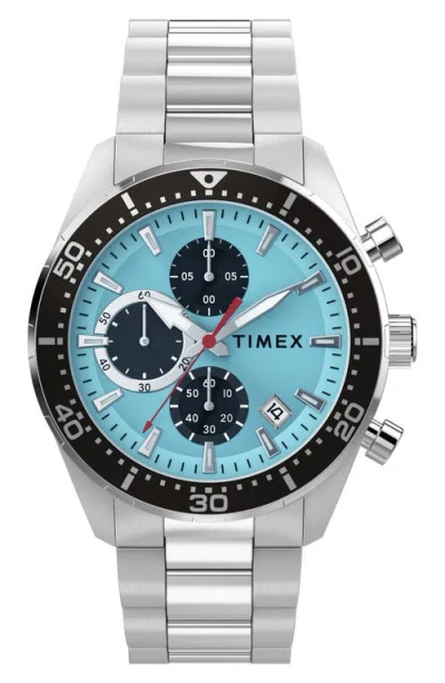 Timex ® Ridgefield Chronograph Bracelet Watch, 42mm In Metallic