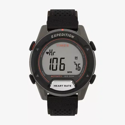 Timex Rugged Mens Brown Leather Strap Watch Tw4b27100jt In Black