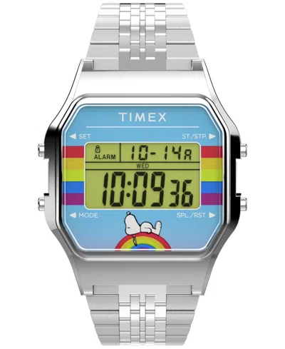 Timex Snoopy Quartz Digital Silver-tone Stainless Steel Watch 34mm