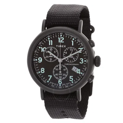 Timex Standard Chrono Chronograph Quartz Black Dial Watch Tw2t21200 In Black / Brass