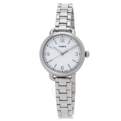 Timex Standard Demi Quartz White Dial Ladies Watch Tw2u60300 In Metallic