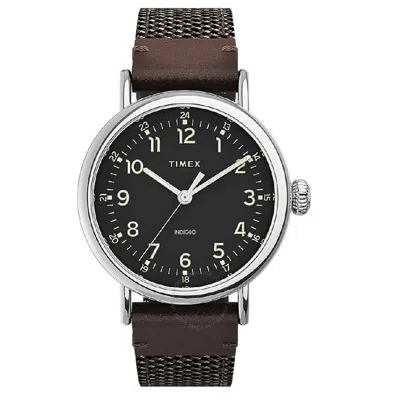 Timex Standard Quartz Black Dial Men's Watch Tw2u89600 In Brown