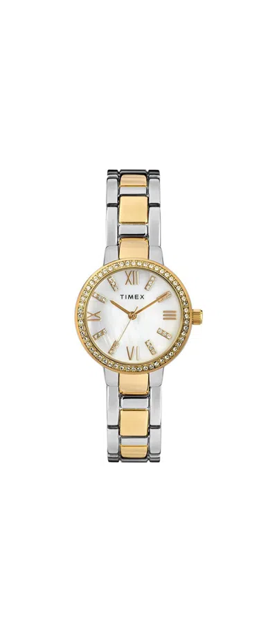 Timex Swarovski Crystals Ladies Watch In Silver