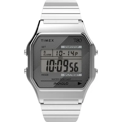 Timex ® T80 Digital Chronograph Bracelet Watch In Silver