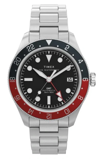 Timex ® The Waterbury Heritage Gmt Automatic Bracelet Watch, 41.5mm In Metallic