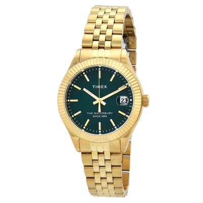 Timex The Waterbury Quartz Green Dial Ladies Watch Tw2v31700 In Gold