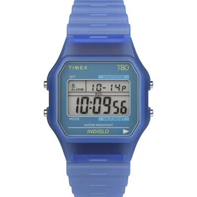 Timex ®  T80 34mm Resin Strap Watch In Blue