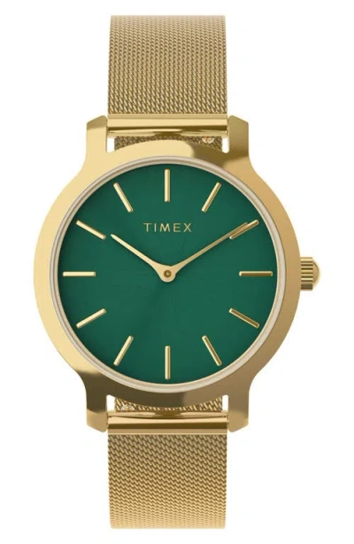 Timex ® Transcend Mesh Strap Watch, 31mm In Gold