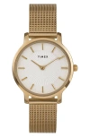 Timex ® Transcend Mesh Strap Watch, 34mm In Gold