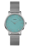 Timex ® Transcend Mesh Strap Watch, 34mm In Silver
