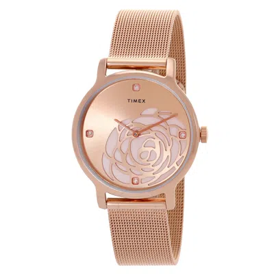 Timex Transcend Quartz Crystal Rose Gold Dial Ladies Watch Tw2u98100