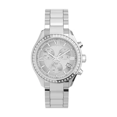 Timex Trend Chronograph Silver-tone Ladies Watch In Metallic