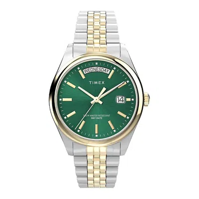 Timex Trend Quartz Green Dial Ladies Watch Tw2w32100 In Metallic