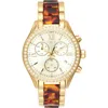Timex ® Two-tone Crystal Bracelet Strap Chronograph Watch, 38mm