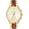 Timex ® Two-tone Crystal Bracelet Strap Chronograph Watch, 38mm