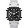 Timex Ufc Men's Colossus Analog-digital Silver-tone Stainless Steel Watch, 45mm In Silver Tone/black