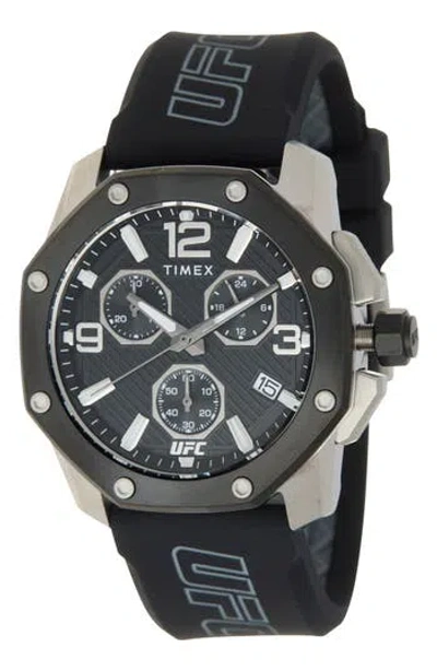 Timex ® Ufc Icon Chronograph Silicone Strap Watch, 45mm