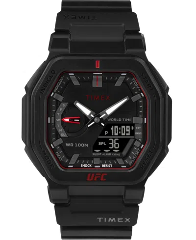 Timex Ufc Men's Quartz Colossus Resin Black Watch, 45mm