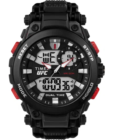 Timex Ufc Men's Quartz Impact Resin Black Watch, 50mm