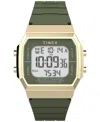 Timex Unisex Activity Tracker Digital Green Silicone Strap 40mm Octagonal Watch In Green