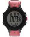 Timex Unisex Ironman T200 Quartz Digital Red Silicone Strap 42mm Round Watch In Red