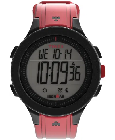 Timex Unisex Ironman T200 Quartz Digital Red Silicone Strap 42mm Round Watch